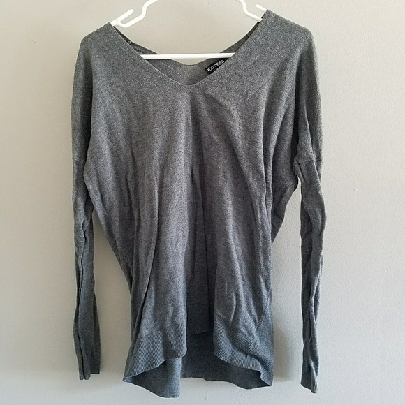Express Sweaters - V-neck Gray Sweater